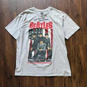 The Beatles American Tour 1964 Band Tee Gray Graphic T-Shirt XL